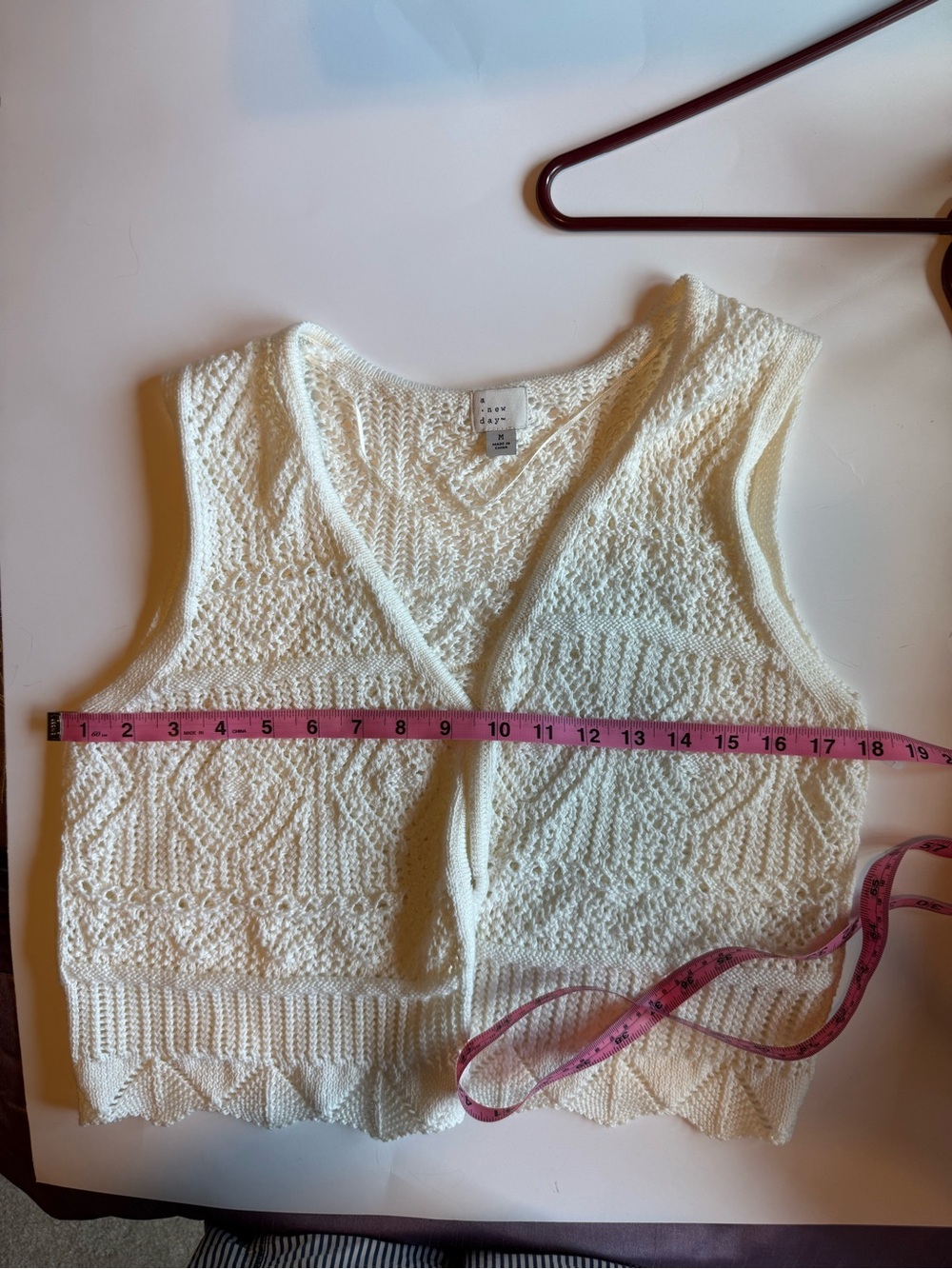 A New Day Cream Open Knit Sweater Vest – Size Medium 🧶🤍 - Picture 7 of 11